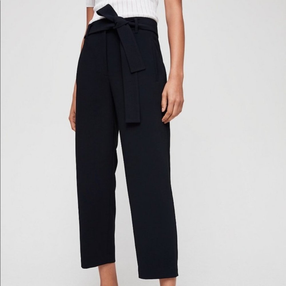 Aritzia Wilfred Tie-Front Pant, Cropped High-Waist